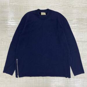 Acne Studios アクネ ストゥディオズ KICHA サイド ジップ プルオーバー ニット KNIT ネイビー 系 サイズ S