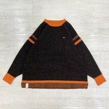 19aw 2019 DESCENDANT ディセンダント ENZO WOOL KNIT CACHALOT プレーティング 編み クルーネック ニット オーバーサイズ 刺繍 サイズ 2_画像1