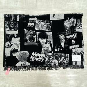 22aw 2022 новый товар MAISON KITSUNE mezzo n лисица OLY PHOTOGRAPH BLANKET фото graph покрывало JU08200WA0007 BLACK обычная цена 55.000 иен (71