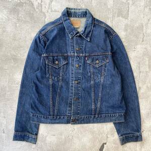 60s ~ 70s Vintage Levis 70505 0217 ビンテージ リーバイス 4th デニム ジャケット Gジャン 古着 ケアタグ ボタン裏 52 サイズ 46 位 (71