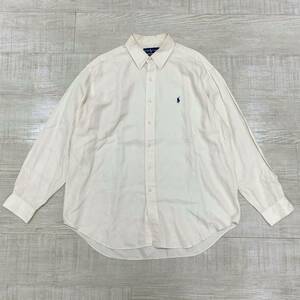 希少 Ralph Lauren ラルフローレン CLASSIC FIT クラシック フィット SILK LINEN L/S SHIRT シルク リネン シャツ POLO ポロ サイズ XL (71