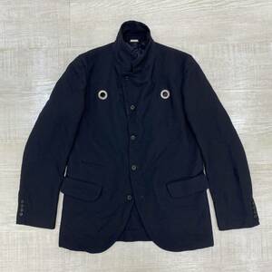 19aw COMME des GARCONS HOMME DEUX コム デ ギャルソン オムドゥ ポリ縮 ハトメ テーラード ジャケット JACKET ネイビー 系 サイズ L (71