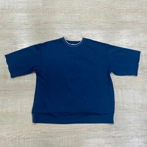 23ss 2023 新品 kelen ケレン ライン オーバーサイズ Tシャツ サイズ 38 ネイビーブルー 系 定価14.960円