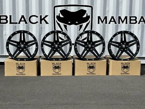新品 22インチ タイヤホイール4本セット Black Mamba 22×9.5j pcd139.7 6h FJクルーザー シルバラード GMC シエラ ユーコン デナリ　