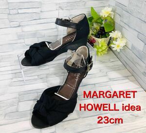 MARGARET HOWELL idea パンプス　ヒール　ウェッジソール　ブラック　23cm