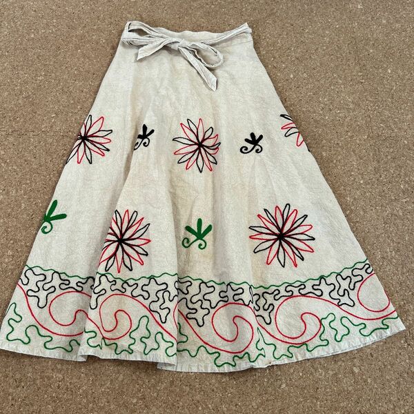 インド綿　巻きスカート