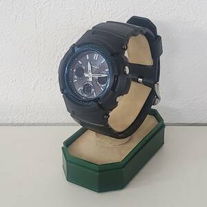 0720-201□稼働品 カシオ G-SHOCK AWG-M100A ソーラー 電波 腕時計 20気圧防水 ジーショック ブルー文字盤 アナデジ 動作未確認 ジャンク