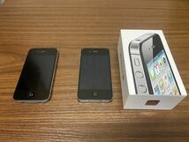 iPhone 4S 64gb ブラック 2台セット SoftBank ソフトバンク au black 黒 動作確認済 まとめ MD258J/A MD259J/A Apple アップル_画像1