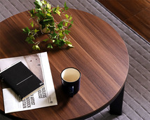 激安　こたつテーブル　リバーシブル 70cm幅 　円形　ウォールナット色_画像2