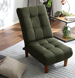  floor sofa 1 seater . high back reclining cloth green 