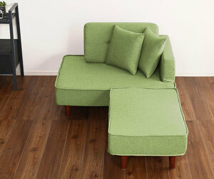  combination free . compact couch sofa set cushion attaching ottoman attaching cloth green f Leo 