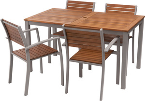  natural tree . light weight . aluminium. outdoor dining set 5 point gray color 