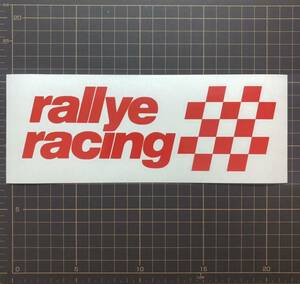 ステッカー　ラリーレーシング　RALLYE RACING レッド　20cm