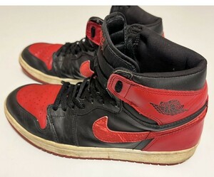 27.5cmNIKE AIR JORDAN RETRO HIGH BRED ナイキエアジョーダン1/2001年復刻 黒赤 レトロ