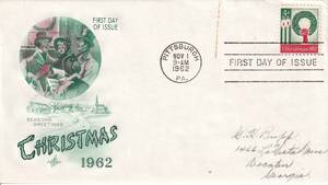 【ＦＤＣ】クリスマス切手（アメリカ）（２）実逓　t3746