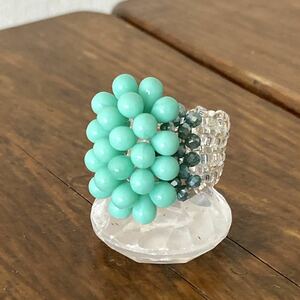 11-13 number beads ring ring turquoise color. Drop beads ring 