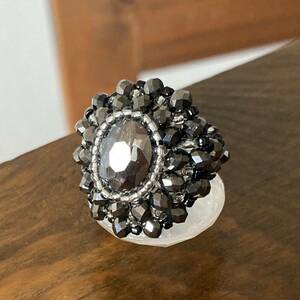 12-14 номер бисер кольцо эллипс стекло бисер. 3 -слойный кольцо металлик серый серия 