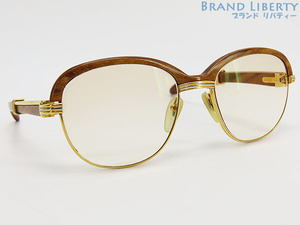 Редкая красота Cartier Trinity Vintage Mal Maison Wood Temple Frame Glasses Bolces Brown Gold Silver