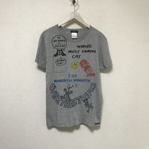 本物オーバーザストライプスOVER THE STRiPESコットンプリント半袖TシャツメンズワークアメカジサーフミリタリービジネススーツグレーL