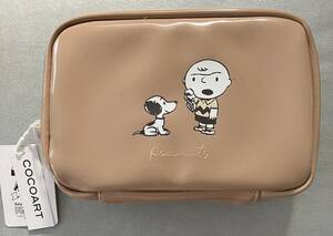 PEANUTS ピーナッツ SNOOPY スヌーピー 70周年記念デザイン エナメルボックスポーチ タグ付き未使用品