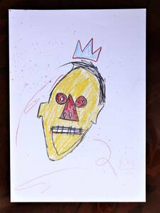 送料無料★ジャン＝ミシェル・バスキア Jean-Michel Basquiat★タイトルSAMO★販売証明書★混合メディア画★模写