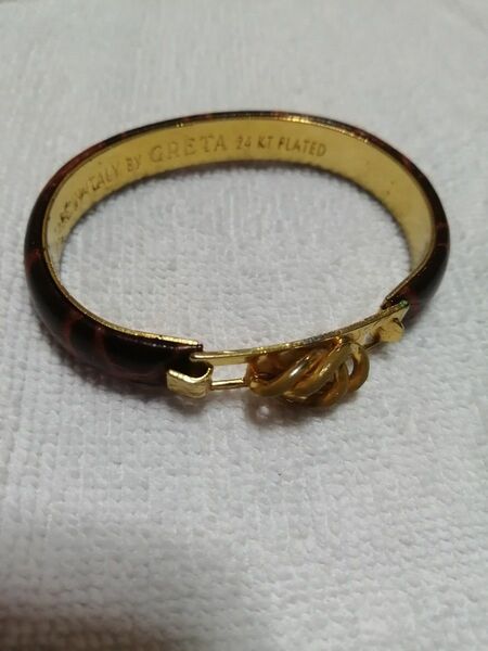 バングル,Bracelets GRETA . Made in Italy .gold and brown color 