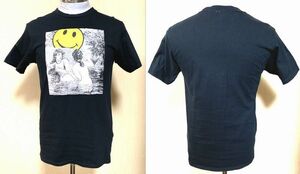 No.34 中古品　半袖 Tシャツ サイズS /M相当の肩幅約44cm　Lazy Tokyo/レイジ―トウキョウ　ブラック　伸縮性有　送料/クリックポスト185円