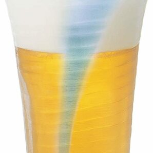 ビールグラス ビアグラス タンブラー ペア 泡立ち おしゃれ 日本製 東洋佐々木ガラス 泡立ちぐらす 山 ブルー 340ml 2個入りの画像2