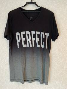 forever21 おしゃれグラデーションTシャツPERFECTロゴ Lサイズ 状態良 カラーブラック 袖丈半袖 柄・デザインプリント