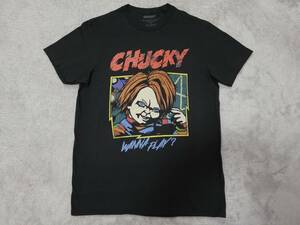 新品未使用！ チャイルドプレイ チャッキー Tシャツ Ｍサイズ ブラック 黒 半袖 カットソー CHUCKY CHILD PLAY