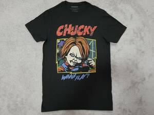 新品未使用！ チャイルドプレイ チャッキー Tシャツ Ｓサイズ ブラック 黒 半袖 カットソー CHUCKY CHILD PLAY