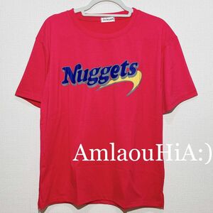 【新品】Nuggets ロゴ プリント ショッキングピンク 半袖 Tシャツ