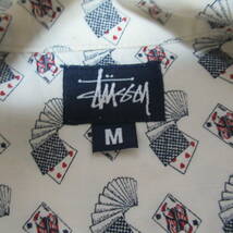 ★即決送込★激レア 大き目 USA製 トランプ柄 90s STUSSY oldstussy ステューシー オールド 半袖シャツ shirt 柄シャツ アロハ aloha m l x_画像5