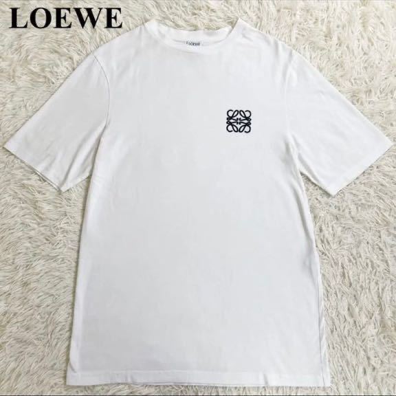 Mサイズ LOEWE ロエベ アナグラム 刺繍 Tシャツ 白-