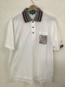 KENZO GOLF ケンゾーゴルフ　ポケット付き半袖ポロシャツ　鹿の子　ゴルフウェア　メンズ　紳士服　古着