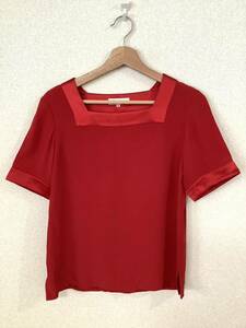 YVESANT LAURENTivu* sun rolan short sleeves cut and sewn tops rayon lady's high brand woman clothes old clothes 