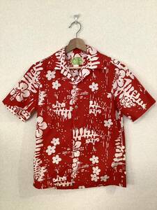 ui-maikai Vintage cotton short sleeves shirt aloha shirt Hawaiian shirt Kids old clothes American Casual red 