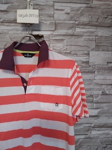 men's F47 Munsingwear Munsingwear wear border polo-shirt with short sleeves M white / pink series 