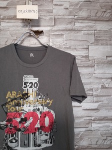 unisex F94 嵐 Anniversary Tour ５×20 半袖 Tシャツ グレー コンサートグッズ