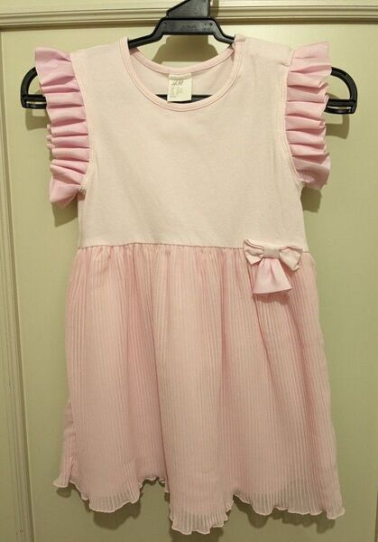 H&M キッズ ガールズ ピンク フリル プリーツ ワンピース