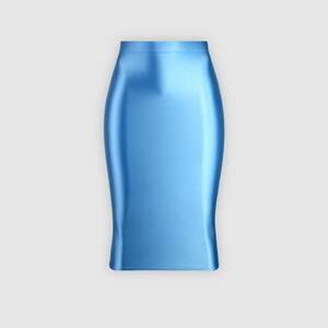 MJINM 超光沢ロングスカート ドレス ミニスカート ストレッチ レオタードパジャマ 伸縮性 極薄素材 激密着 アイスブルー