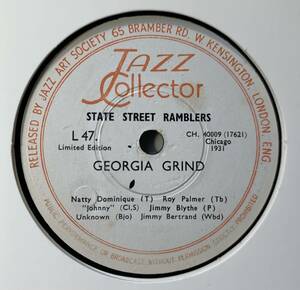 STATE STREET RAMBLERS/RICHMOND STOMP/GEORGIA GRIND/ (JAZZ CLLECTOR　L47)　SPレコード　78 RPM (英)