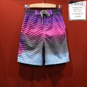 SWAVE ウェーブ DESIGNS saisai Surfwear ボードパンツ サーフパンツ 海水パンツ ハーフパンツ 紫 水色 M