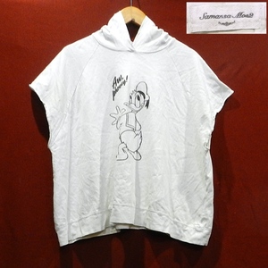 Samansa Mos2 x Disney サマンサモスモス SM2 ディズニー 幅広 ざっくり フード Tシャツ カットソー ブラウス グレー F サイズ