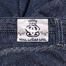 Nine Rulaz Line ナインルーラズライン ロールアップ 7部丈 デザイン デニム パンツ 紺 L / 32 美品_画像5