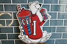 新品　ICEE　BEAR アイシーベア　メタルサイン　エンボス　看板　世田谷ベース　アメリカ　インテリア　 アドキャラ_画像1