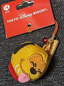 即決【送料込み】ねつけ(鈴付き)　ストラップ　プルート戌年2018　TDR ディズニーリゾート　パーク　未使用美品