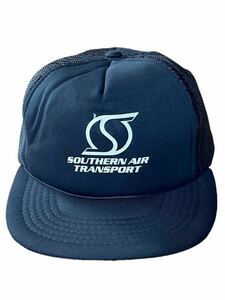 ●● vintage SOUTHERN AIR TRANSPORT サウザンエアトランスポート メッシュ トラッカーキャップ 黒●●