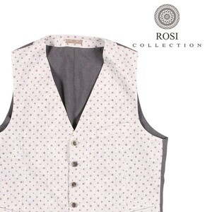 ROSI COLLECTION（ロージコレクション） ジレ GATSBY ホワイト x グレー 54 22639 【S22643】 / 大きいサイズ