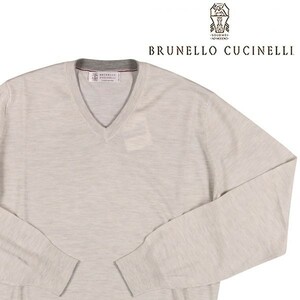 BRUNELLO CUCINELLI( Brunello Cucinelli ) V neck sweater M2400162 light gray 50 22236lgy [A22240]